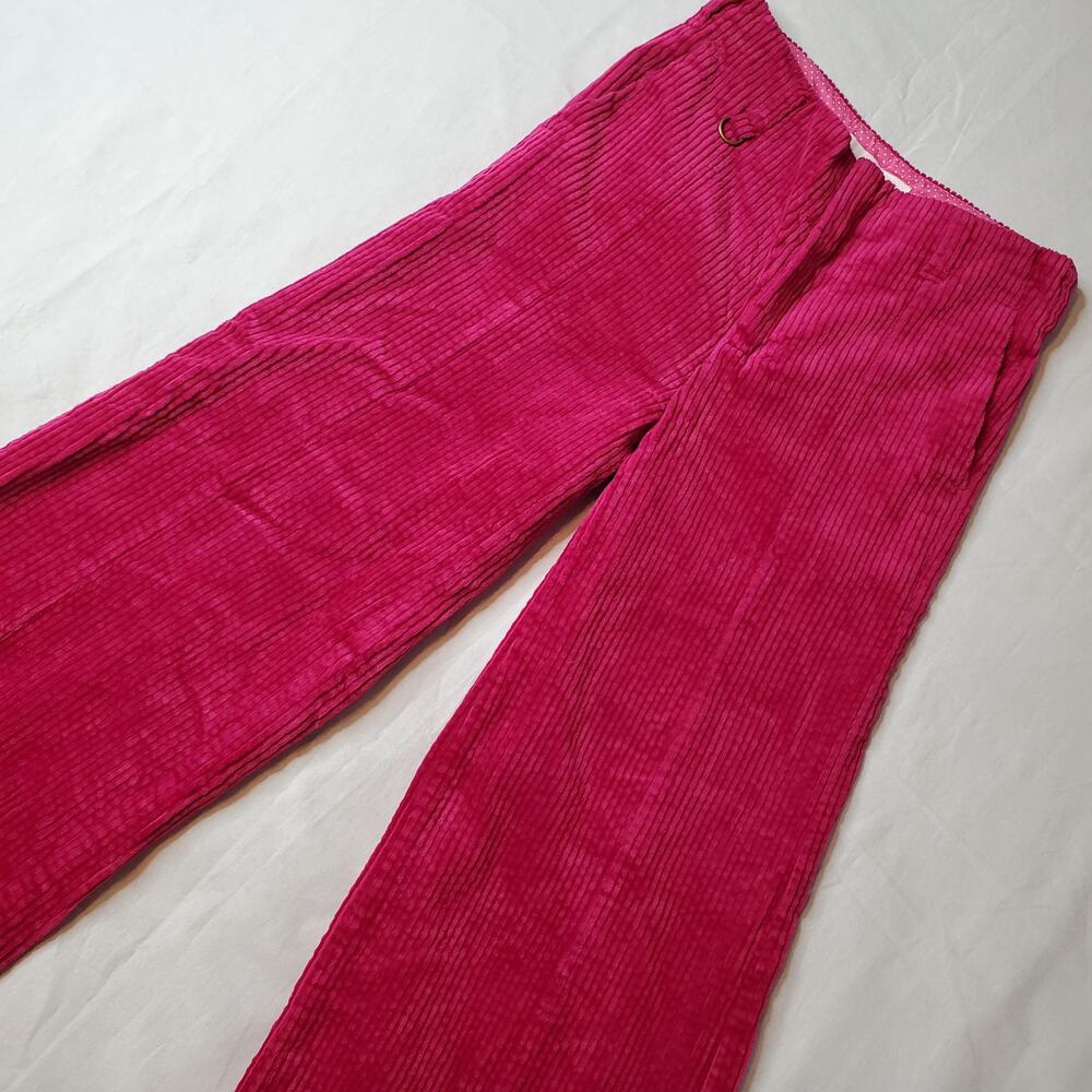 Anthropologie Ett:Twa Women's 25P Wide Flare Leg Corduroy Trousers Pink